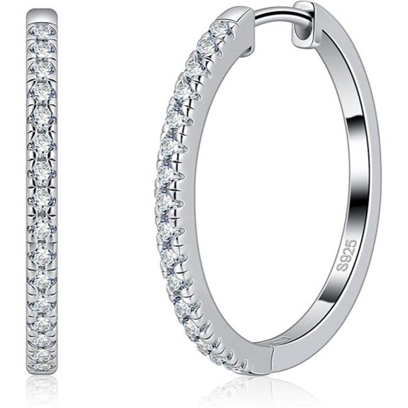 GETLOVE Moissanite Hoop Earrings in Silver & Gold