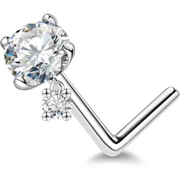 Moissanite Nose Dangle Ring Piercing Jewelry