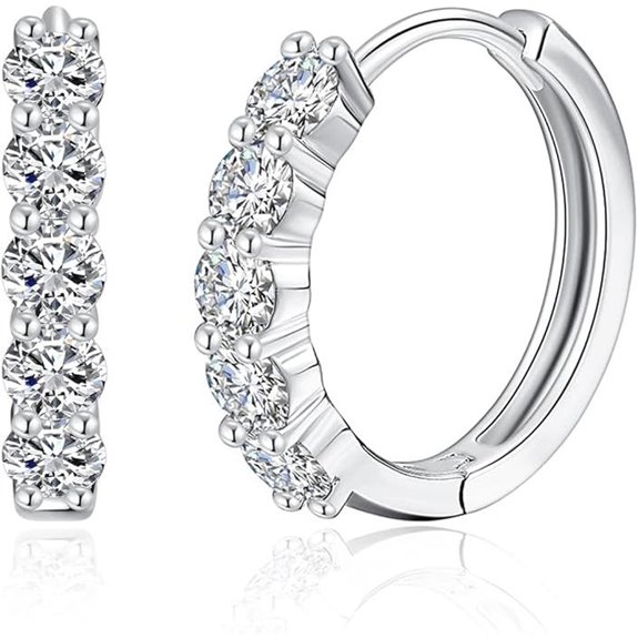 IMOLOVE Moissanite Huggie Earrings in Sterling Silver