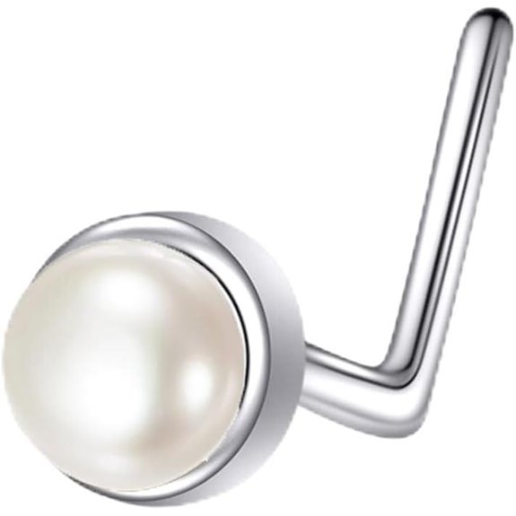 Sterling Silver Nose Stud with Moonstone and Turquoise