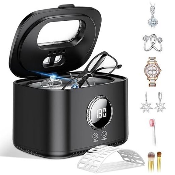 Ultrasonic Jewelry Cleaner with 5 Modes and U-V Lights