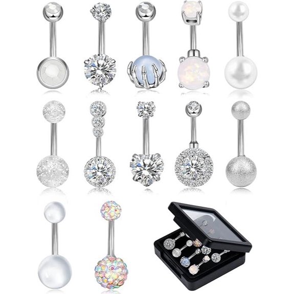 ONESING 3-12 Pcs 14G Belly Button Rings Jewelry