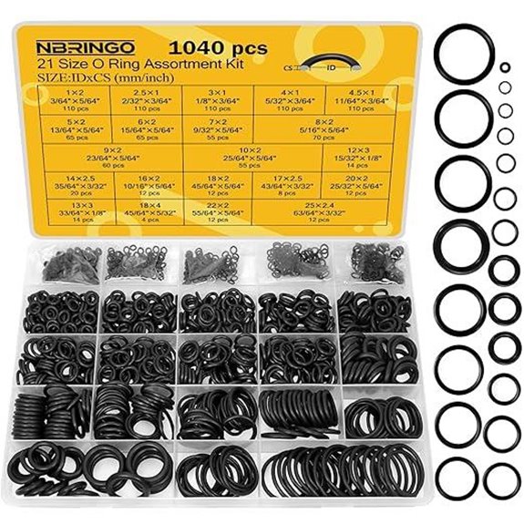 1040 PCS 21 Size Nitrile O-Ring Assortment Kit