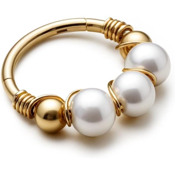 BodyBonita 18G Pearl Nose Rings for Women