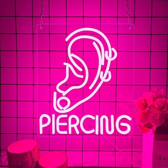 Neon Sign: Pink Dimmable LED Ear Piercing Decoration