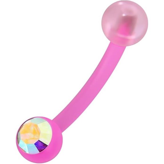 Pink UV Bio Flexible Curved Barbell for Piercing