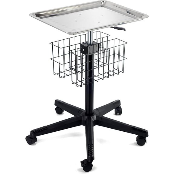 POCHAR Pneumatic Stainless Steel Medical Instrument Cart