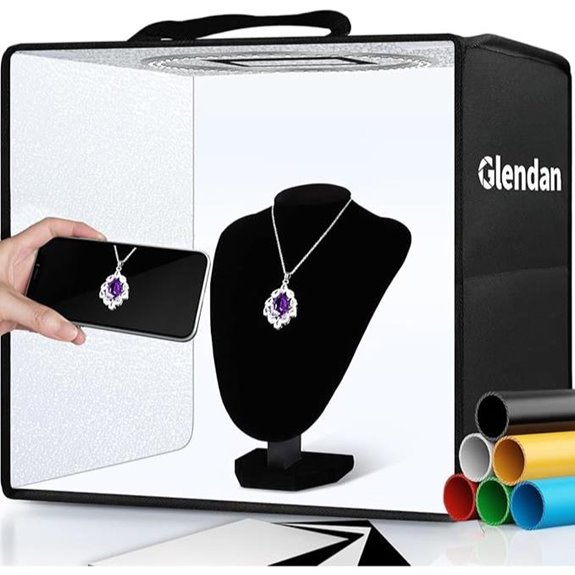 Glendan 12 Portable Photo Light Box with Backdrops