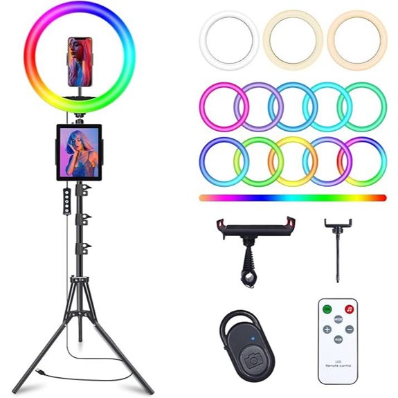 10 RGB Selfie Ring Light with Tripod and Phone Holder
