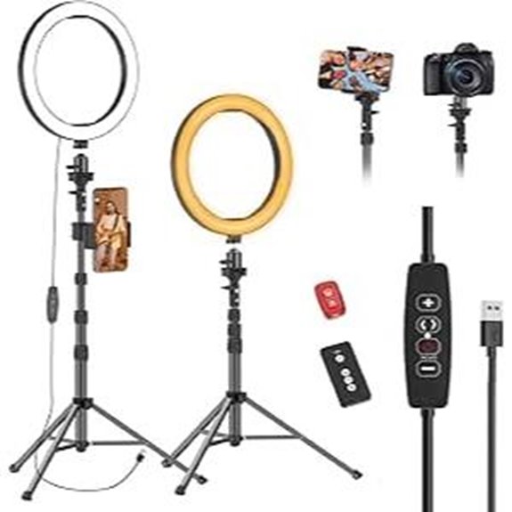 EMART 10 Ring Light with Tripod and Phone Holder