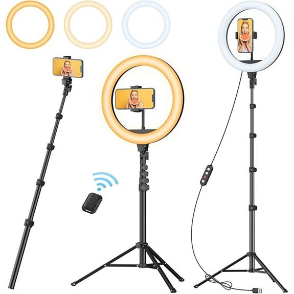 TODI 12 Ring Light with Tripod Remote & Phone Holder