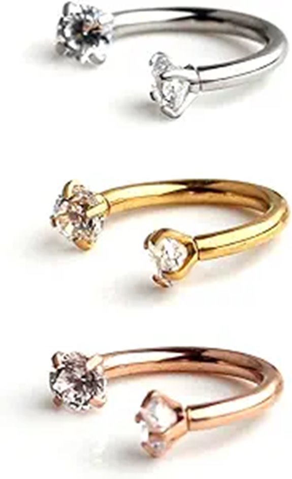Ruifan CZ Nose Septum Horseshoe Piercing Ring
