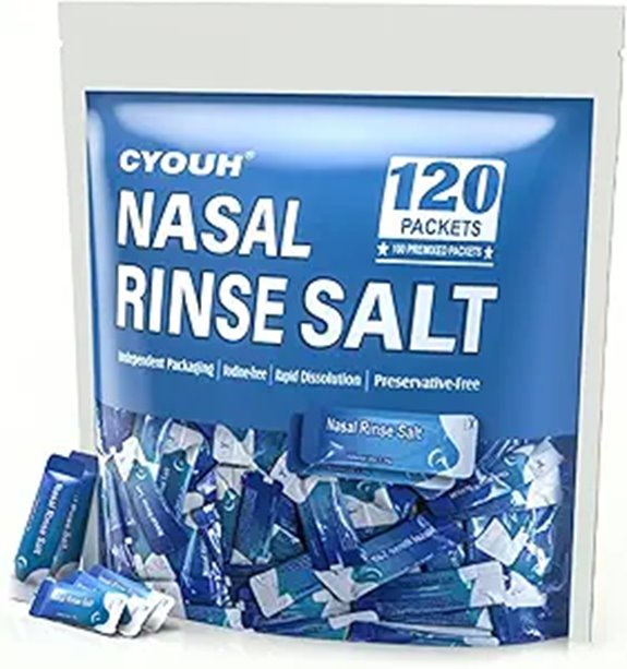 120PCS Saline Nasal Rinse Packets for Sinus Irrigation