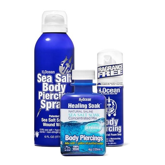 H2Ocean Sea Salt Piercing Healing & Cleansing Kit