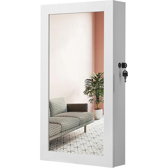 SONGMICS Lockable Jewelry Cabinet with Mirror
