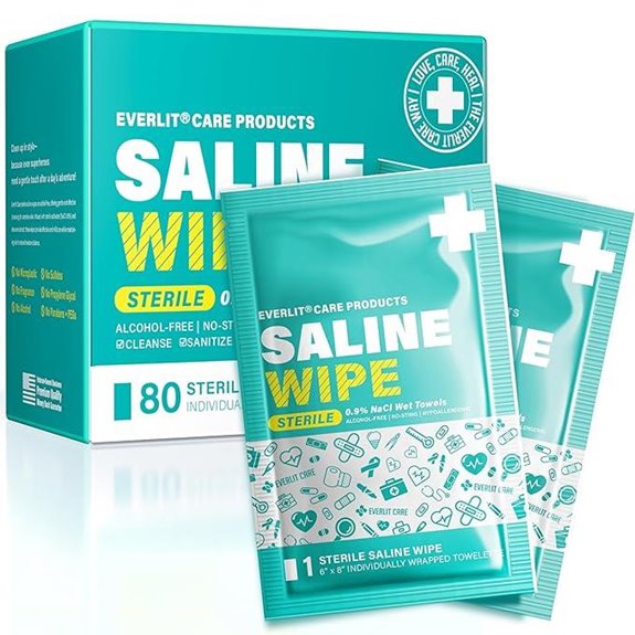 Saline Wipes for Sensitive Skin 80 Count