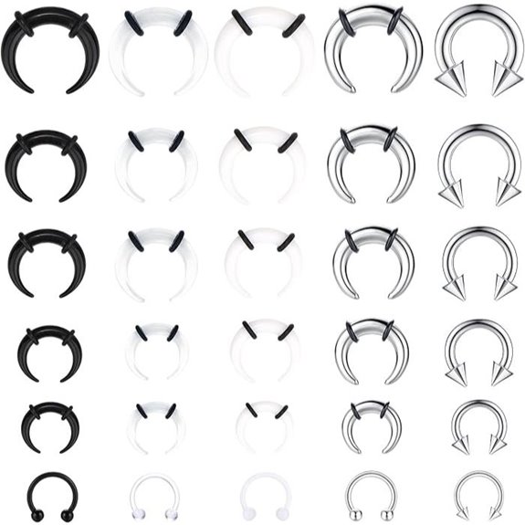 YADOCA Septum Piercing Tapers & Rings Kit