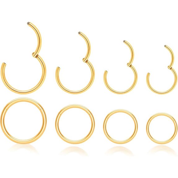 8Pcs Nose & Cartilage Hoop & Clicker Earrings