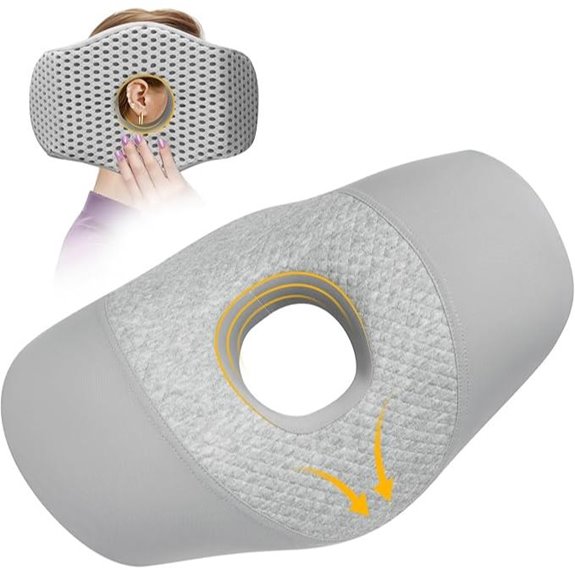 Ear Piercing Pillow for Side Sleepers with Ear Hole