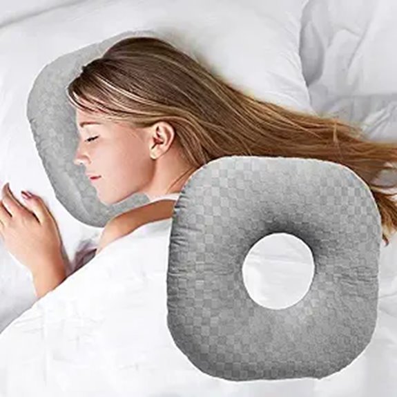 Ear Piercing Pillow for Side Sleepers with Ear Hole