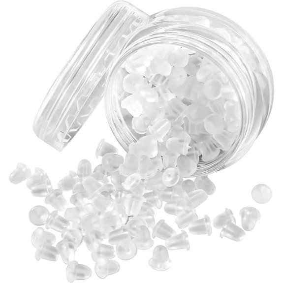 Hypoallergenic Silicone Earring Backs 100 Pcs