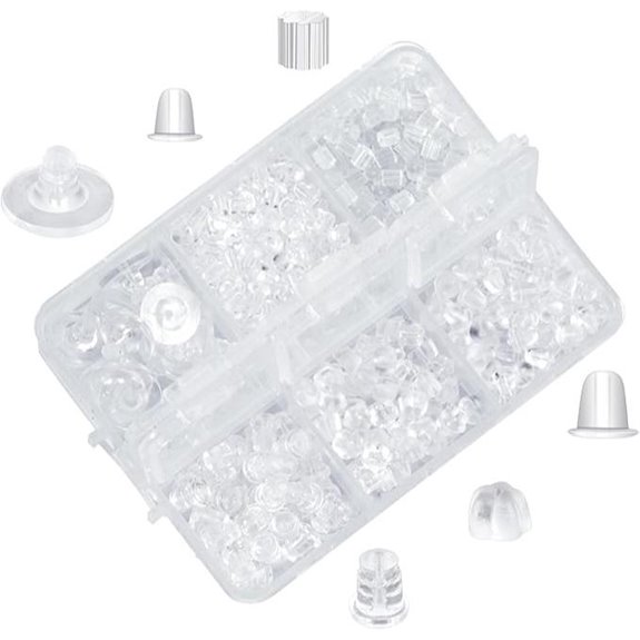 6-Pack Silicone Earring Backings for Studs and Heavy Earrings