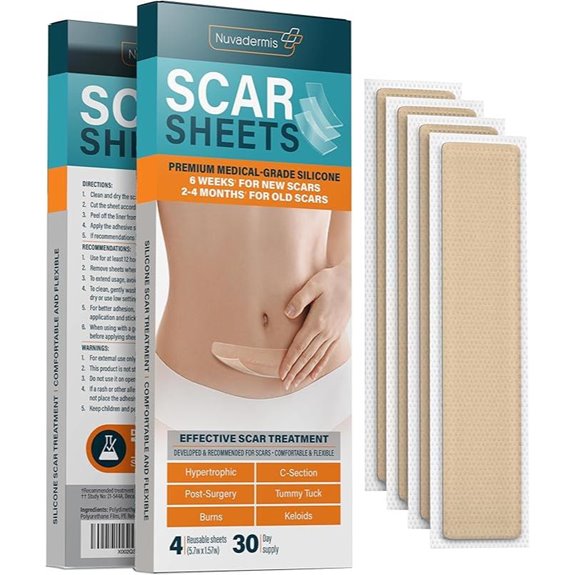 NUVADERMIS Silicone Scar Sheets (Pack of 4)