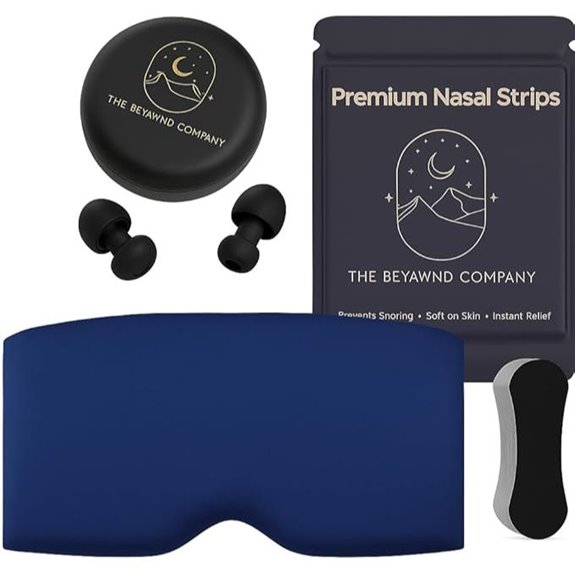 The Beyawnd Bundle: Mulberry Silk Sleep Mask Ear Plugs and Nasal Strips