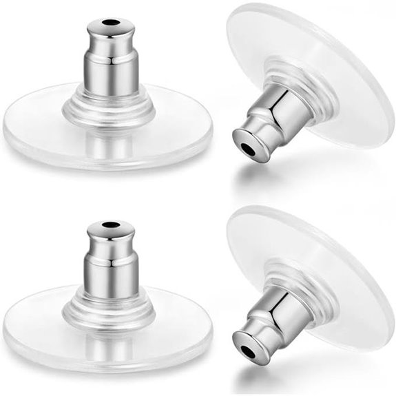 Kerryjewl 100pcs Silver Earring Backs for Studs
