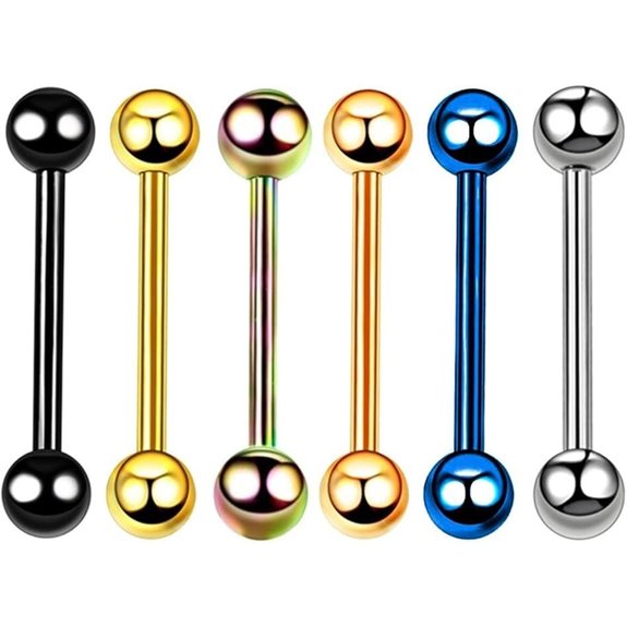 6pc 14G Surgical Steel Piercing Jewelry Set