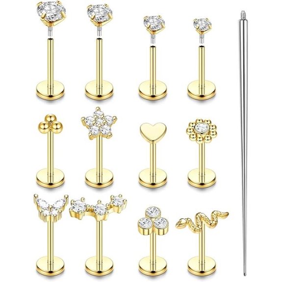 Flat Back Stainless Steel Stud Earrings for Women