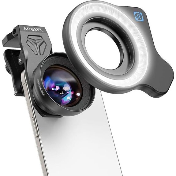 Professional Macro Lens with Ring Light for Smartphones
