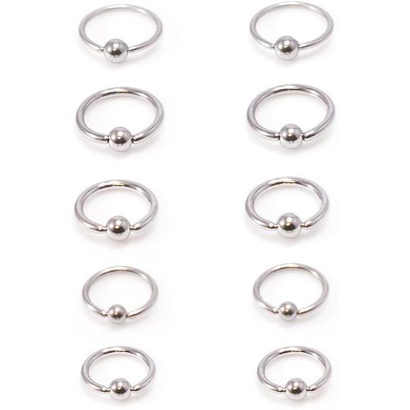 BodyJewelryOnline 5 Pairs Stainless Steel Body Jewelry