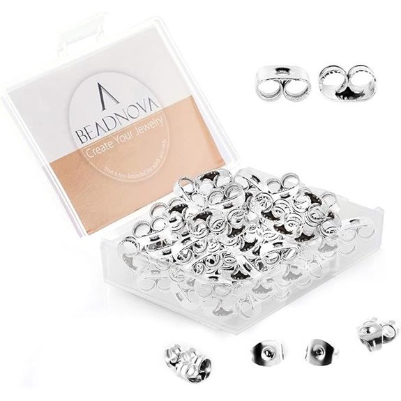 BEADNOVA Stainless Steel Earring Backs (60 pcs)