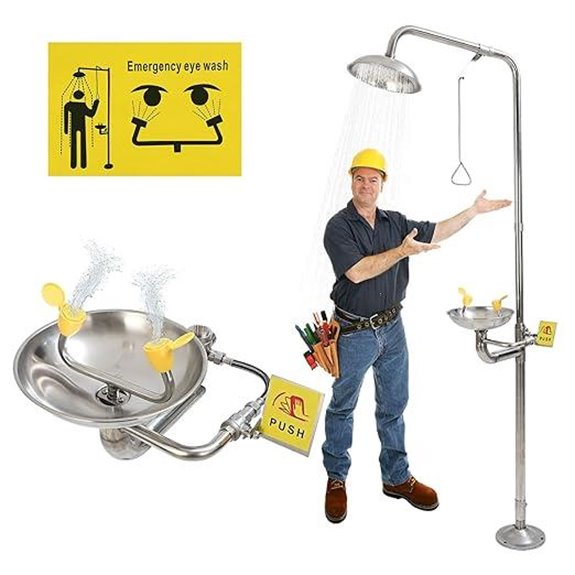 Emergency Eye Wash Station OSHA Approved Stainless Steel