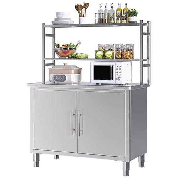 Stainless Steel Commercial Kitchen Work Table with Cabinet