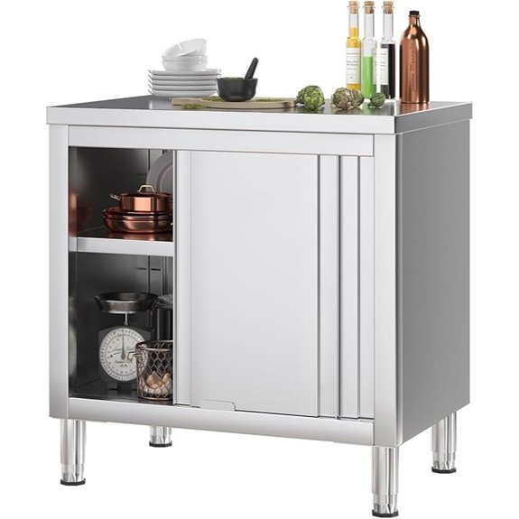 Stainless Steel Work Table with Cabinet for Kitchen