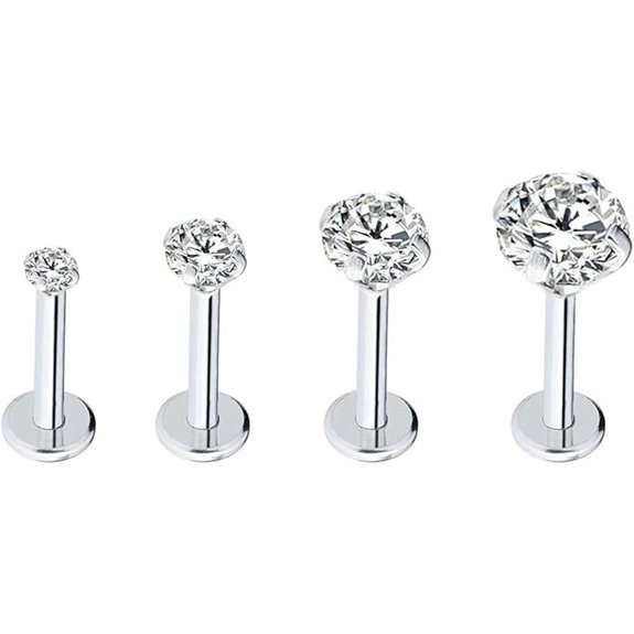 Stainless Steel CZ Lip Studs & Piercing Jewelry