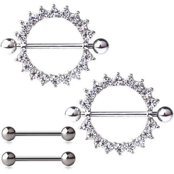 Ruifan 316L Stainless Steel Nipple Shield & Barbell Set