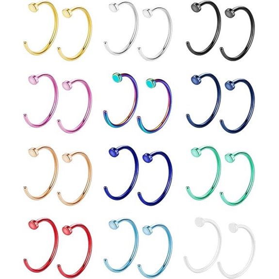 Stainless Steel Nose Rings Hoop for Women & Men