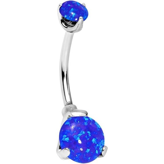 Stainless Steel Opal Internally Threaded Belly Ring
