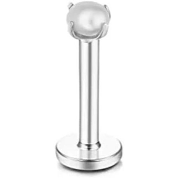 Pierced Owl Stainless Steel Threadless Pearl Stud