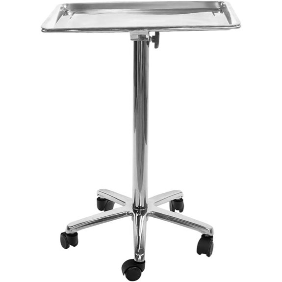 SKINACT Stainless Steel Salon Tray On Wheels