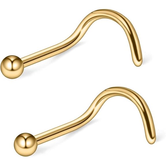 Ruifan 18G Surgical Steel Curved Nose Stud Ring
