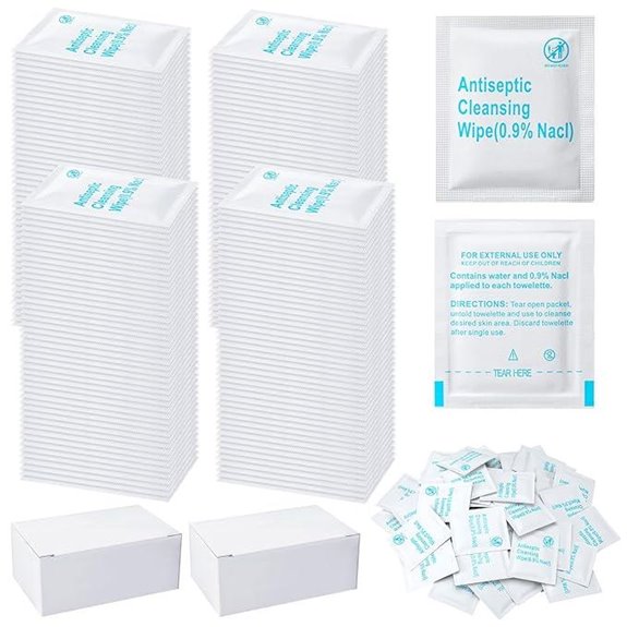 Treela 300 Pcs Sterile Saline Wipes for Travel