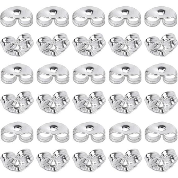 SANNIX 30pcs Sterling Silver Earring Backs