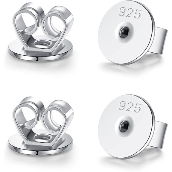 Sterling Silver Earring Backs for Studs (2 Pairs)