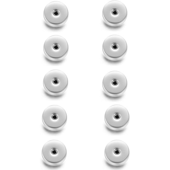 Flat Screw Backs for Stud Earrings (10-Pack)