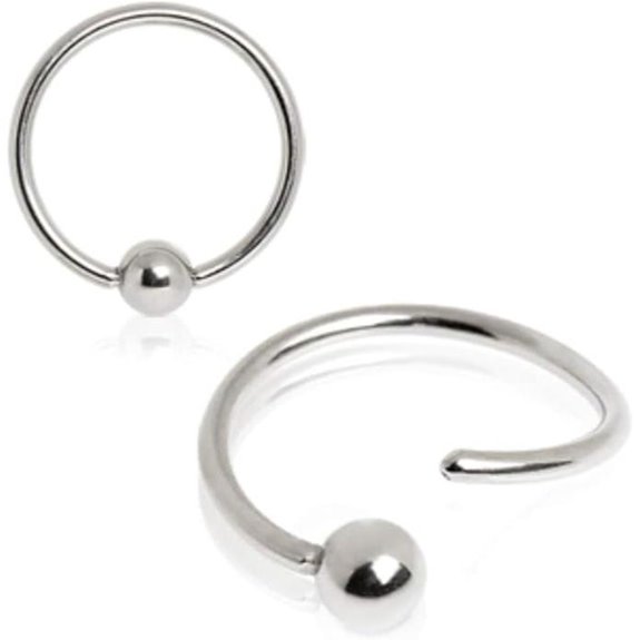 BodyJewelryOnline Surgical Steel Captive Bead Ring Piercing Hoops