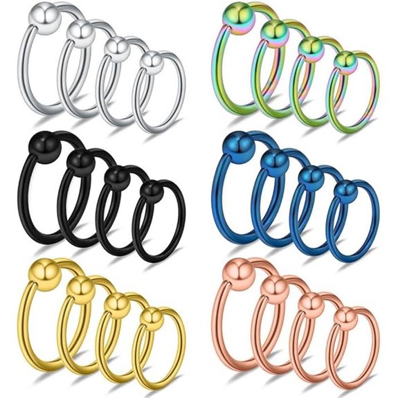 Ruifan 24PCS Surgical Steel Piercing Jewelry Set